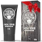 Viking Revolution Microdermabrasion Face Scrub for Men - Facial Cleanser for Skin Exfoliating, Deep Cleansing, Removing Blackheads, Acne, Ingrown Hairs - Men's Face Scrub for Pre-Shave (1 Pack)