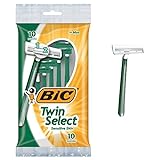 Bic Twin Select, Sensitive Skin, Disposable Shaver for Men, 10-Count (Pack of 3)